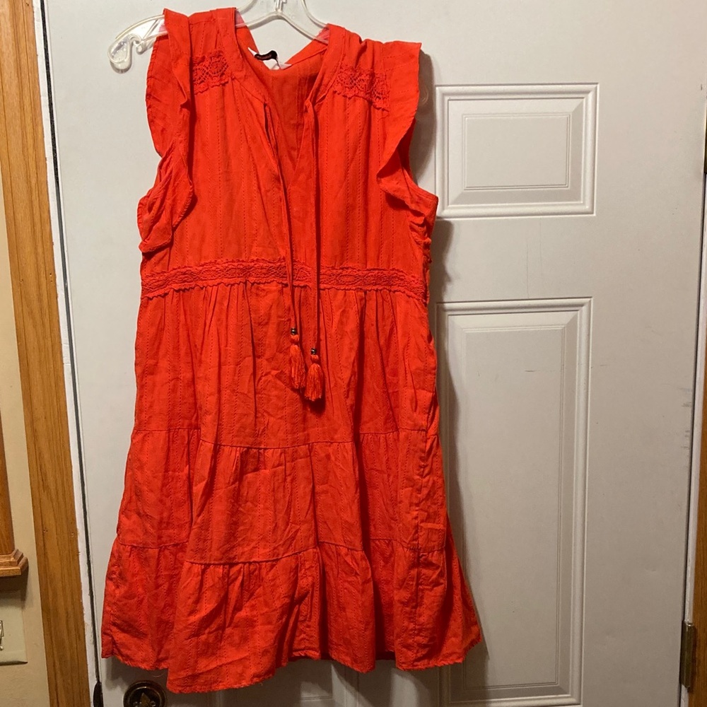 BrightSleeveless Boho Tassel Dress M